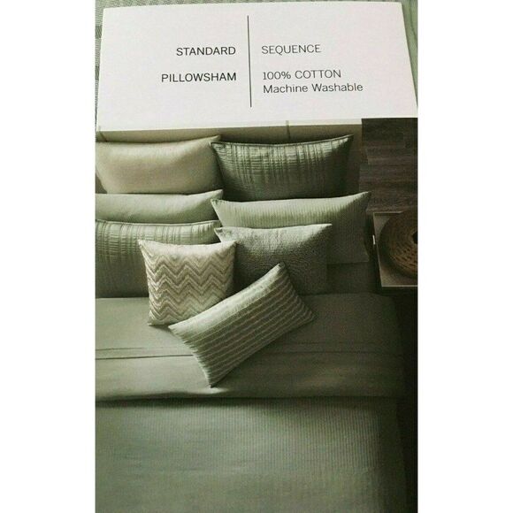 OAKE Sequence Pillow Sham  Standard Green 100% Cotton‎ - Picture 3 of 6